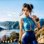 Computer wallpaper， live-action version， Chun-Li， Street Fighter， Water Mirror Chun-Li