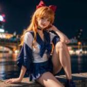 真人版，美少女戰士，水手金星，愛野美奈子，唯美桌布，動漫桌布，夜晚紅弓水邊
