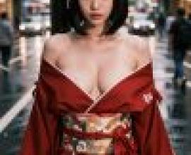 女孩，身穿和服的亞洲女性。
