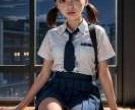 Shizuka Minamoto 源靜香，Young lady in blue uniform.