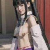 Ushiwakamaru，Fate Grand Order，Female anime character dressed in purple and white.