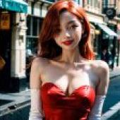 Computer desktop， live version， rabbit Jessica rabbit， push -to -see customs clearance， Who Framed Roger Rabbit， Real Barbie Doll city style， red skirt girl appeared， artdoll real phantom， anime reality intersect.