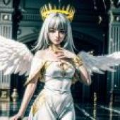 Computer wallpaper， live version， Osamadia， アルテマティア， Dragon Hunter Ragnar， White Feathers Dream: Osamadia cosplay angel knight goth girl white skirt wings bloom anime fantasy world