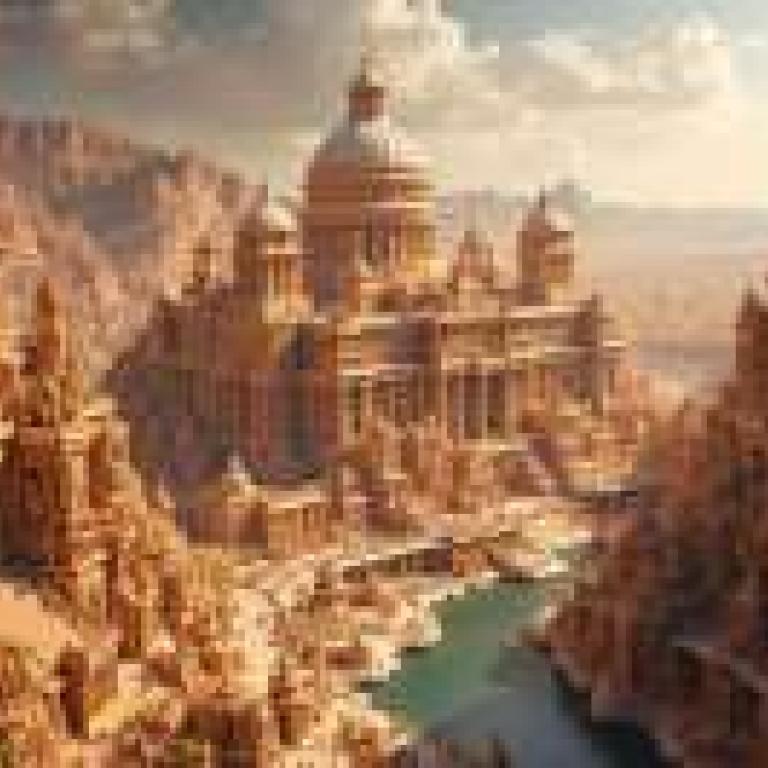 亞特蘭提斯幻境，一座有很多塔樓的城堡。