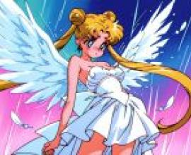 Sailor Moon Usagi Tsukino，A girl with wings and the hair of Minnie Mouse.