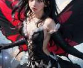 Kuroyukihime Accel World 加速世界，Black and red wings on girl.
