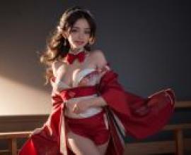 紅白婚紗之美 - 免費桌布下載
