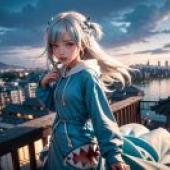 Live version， GAWR GURA， Shark Ji， Vtuber， Hololive Production Sea Night Phantom: Dujien live version， shark dream painting