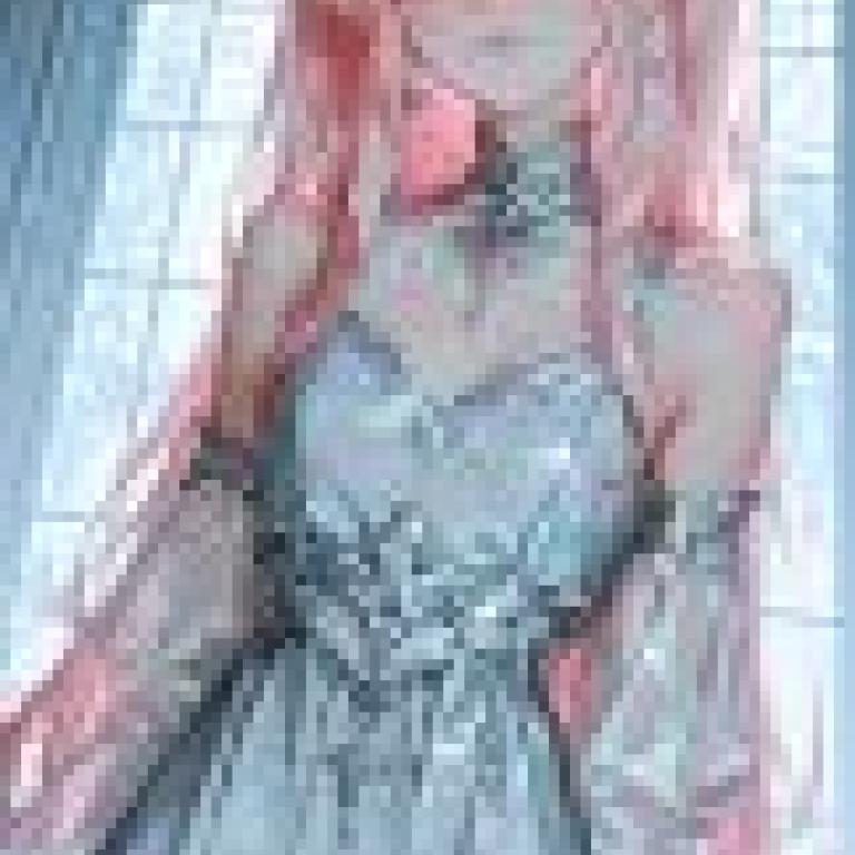 dress up，A blonde girl with red hair in pigtails