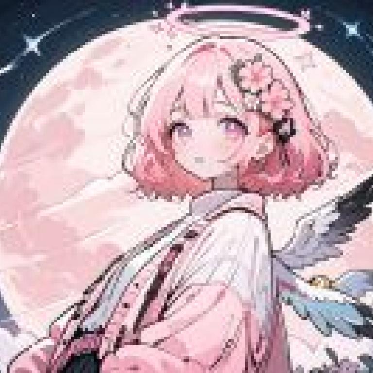 粉紅天使，身穿粉紅色衣服、長翅膀的女孩。