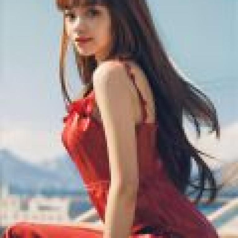 狼與香辛料，一個身穿紅色衣服、長髮披肩、長耳朵的女人。