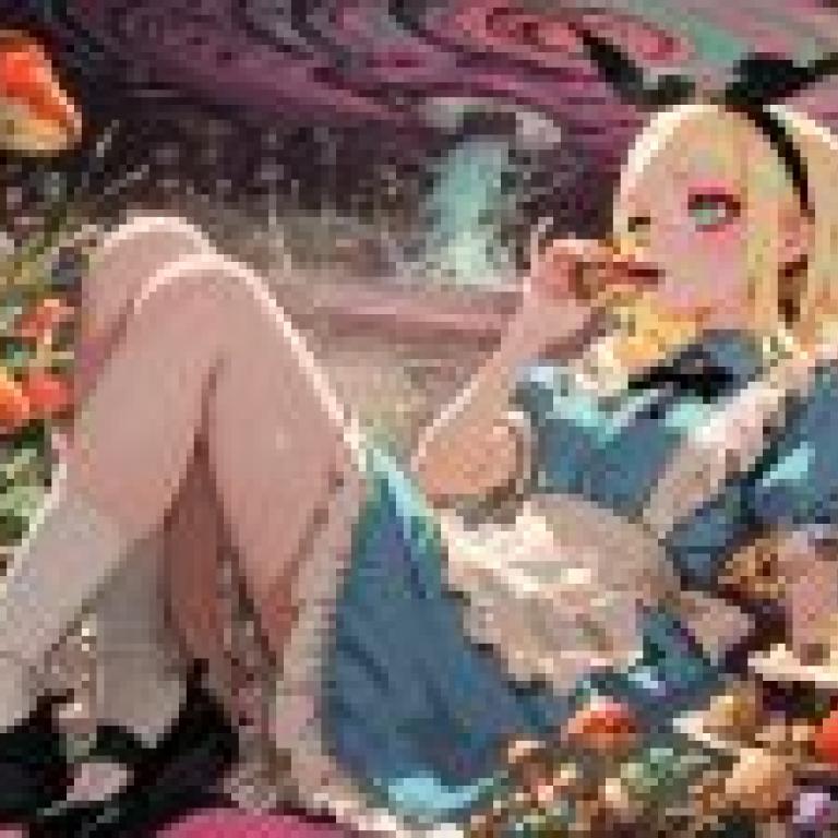 Alice s Dinner，Anime girl sitting with a plate of food.