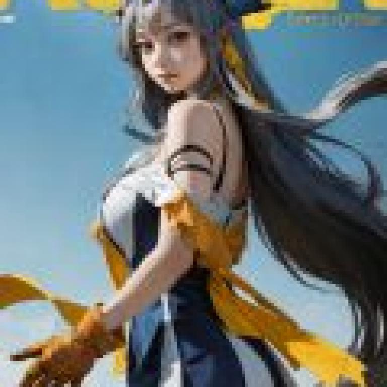 Sublimation Skadi Arknights，A woman in a yellow dress and blue skirt is on the cover of Ageless.