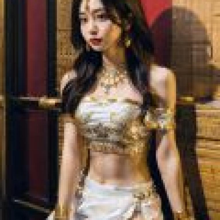 Egyptian Goddess，A woman sits on the edge of the frame.