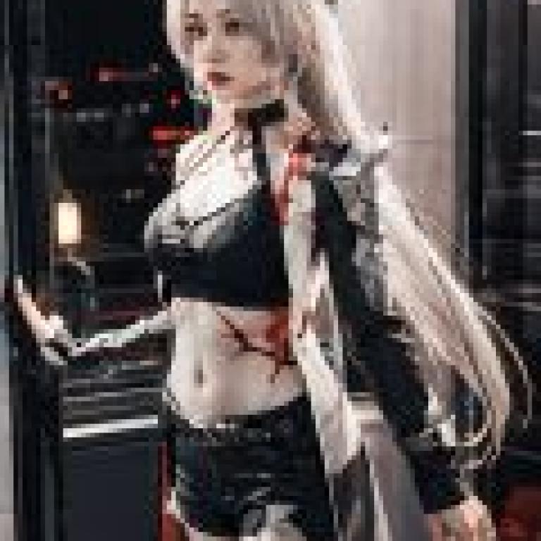 Acheron， Honkai Star Rail，A girl wearing black and silver clothes.