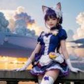 Computer desktop， live version， beautiful girl， Cure Macaron， Macaron， angel， piano claw fate， cat woman wall