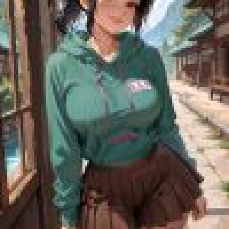 Meeting in a dream，The girl is wearing a green sweatshirt.
