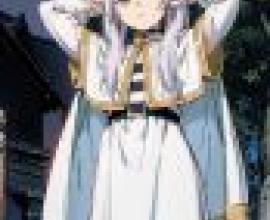 Frieren，Anime girl with wings and bow on hair.