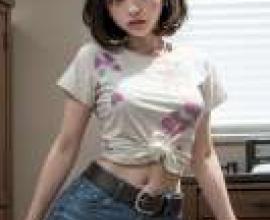 Selene Lovely Luna，Pokemon，The girl wearing blue jean shorts and a red cap.