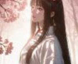 女孩們，一位黑髮年輕女孩身穿白色和服。