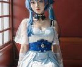 Griseo，Honka，Blue haired girl in doll dress.