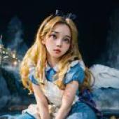 Real beauty， Alice sleepwalking Wonderland， Disney style， live version， castle fountain fairy tale