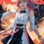 Asta Honkai Star Rail，一位身穿白色連身裙，點綴著粉紅色點綴的女子。