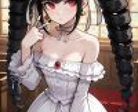 celestia ludenberg danganronpa，A woman with black hair wears a tiara and white dress.