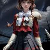 獅堂光 魔法騎士雷阿斯 Hikaru_Shidou，身穿紅白咖啡色服裝的少女