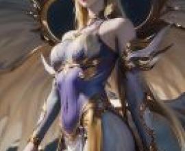 Dingdang Qianrenxue God，身穿銀藍色服裝的金髮女子。