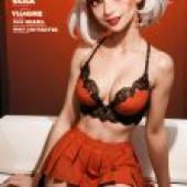 Mobile phone wallpaper， devil seduces white-haired girl， anime， glasses girl role play