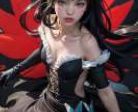 Kuroyukihime Accel World 加速世界，一位穿著黑衣、背後有紅色蝴蝶翅膀的女孩。