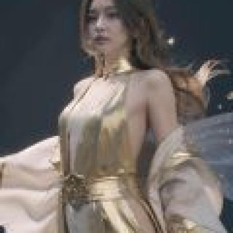 女法師，身穿黃色洋裝的女子。