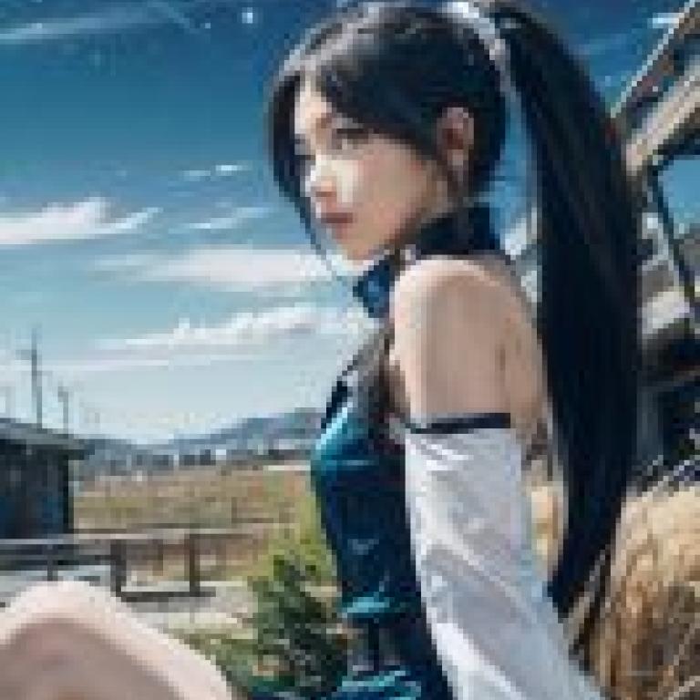 手機桌布，Sega Saturn Sega Hard Girls，寫實，月亮高懸在女孩的頭頂。