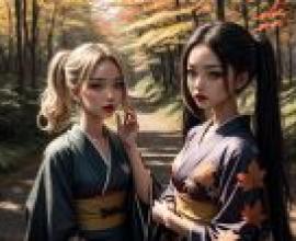 Enchanted Forest - Free Kimono Beauty in the Woods Wallpaper