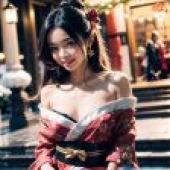 Computer tablecloth， beautiful photo， Christmas beauty， classical Hanfu charm