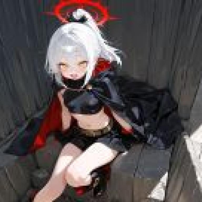小惡魔女孩，穿著紅色和黑色衣服的白色娃娃。