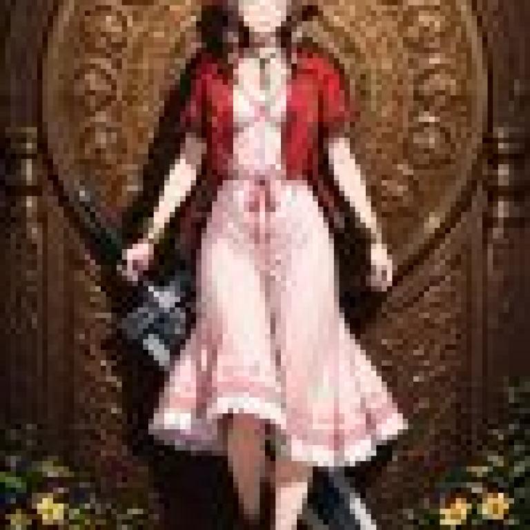 艾瑞絲·蓋恩斯巴勒（最終幻想7），一位身穿連身裙的女孩手持一把劍。