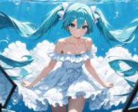 Hatsune Miku，The little blue girl.