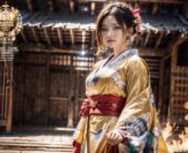 鬼狼，身著和服的亞洲女性。