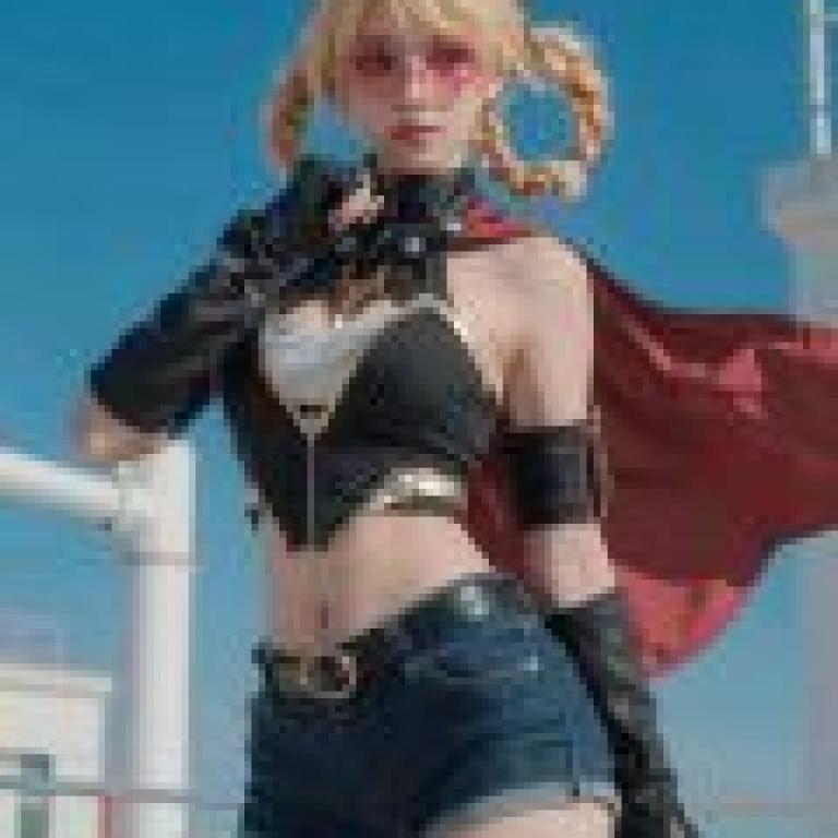 jahoda Genshin Impact，A girl wearing a black and red costume.