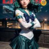 手機桌布，海王滿 (Sailor Neptune) 海王美智留 美少女戰士，寫實，海王美智留的動漫風格