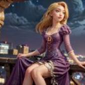 Real version， Disney， long -haired princess， magic hair， Princess Lepe， Dream Balcony