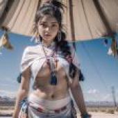 Sexy Indian Elementary Girl， Beauty in India， Desert Phantom