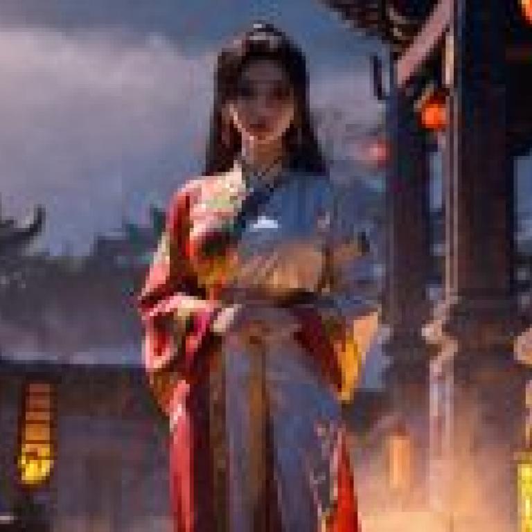 Eternal Mad Emperor，Ling Meier，A girl in an oriental dress stands.