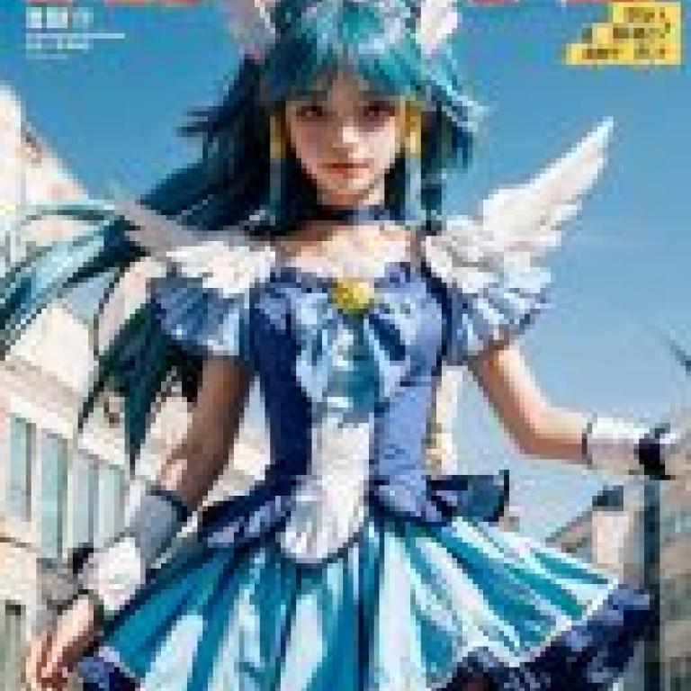 手機桌布，Aoki Reika Cure Beauty 青木麗華，寫實，MPT-E 雜誌上的藍色女孩。