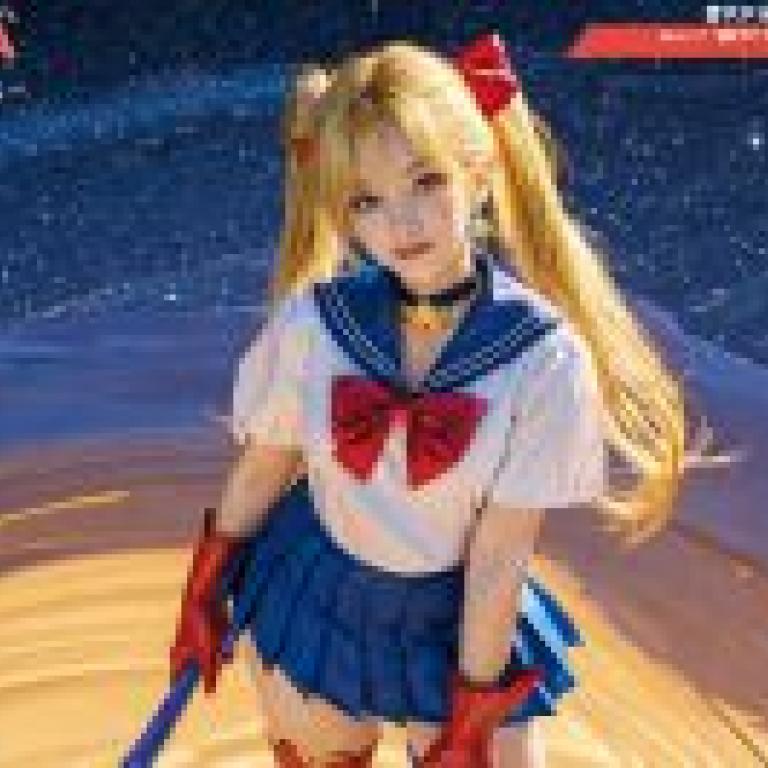 美少女戰士，一名身穿制服的女孩對著鏡頭擺姿勢。