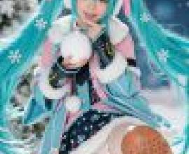 初音未來，一位抱著球的藍髮女孩。