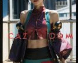 手機桌布，Luca Trulyworth，寫實，一位身著和服的女孩登上了《VOGUE》雜誌的封面。
