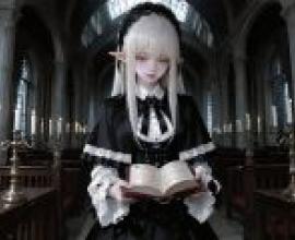 The Shadow of the Church，A woman with blonde hair dressed as a vampire.